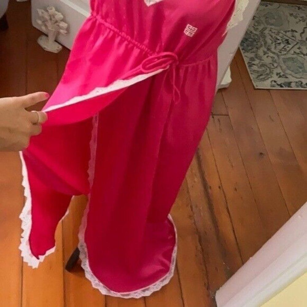 💝⭐️💝VTG Givenchy 2pc SET PARIS Pink Sultry Lace Nightgown * Robe💝⭐️💝 - Picture 8 of 16